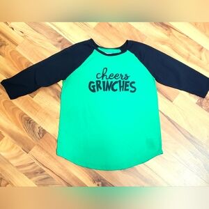 Grinch Women's Large Tee 3/4 sleeve Christmas